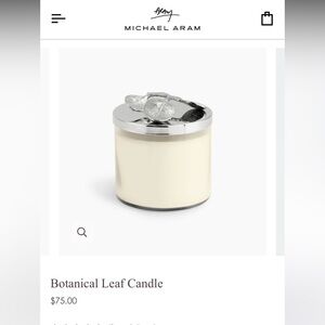 Michael Aram Botanical Leaf candle never used